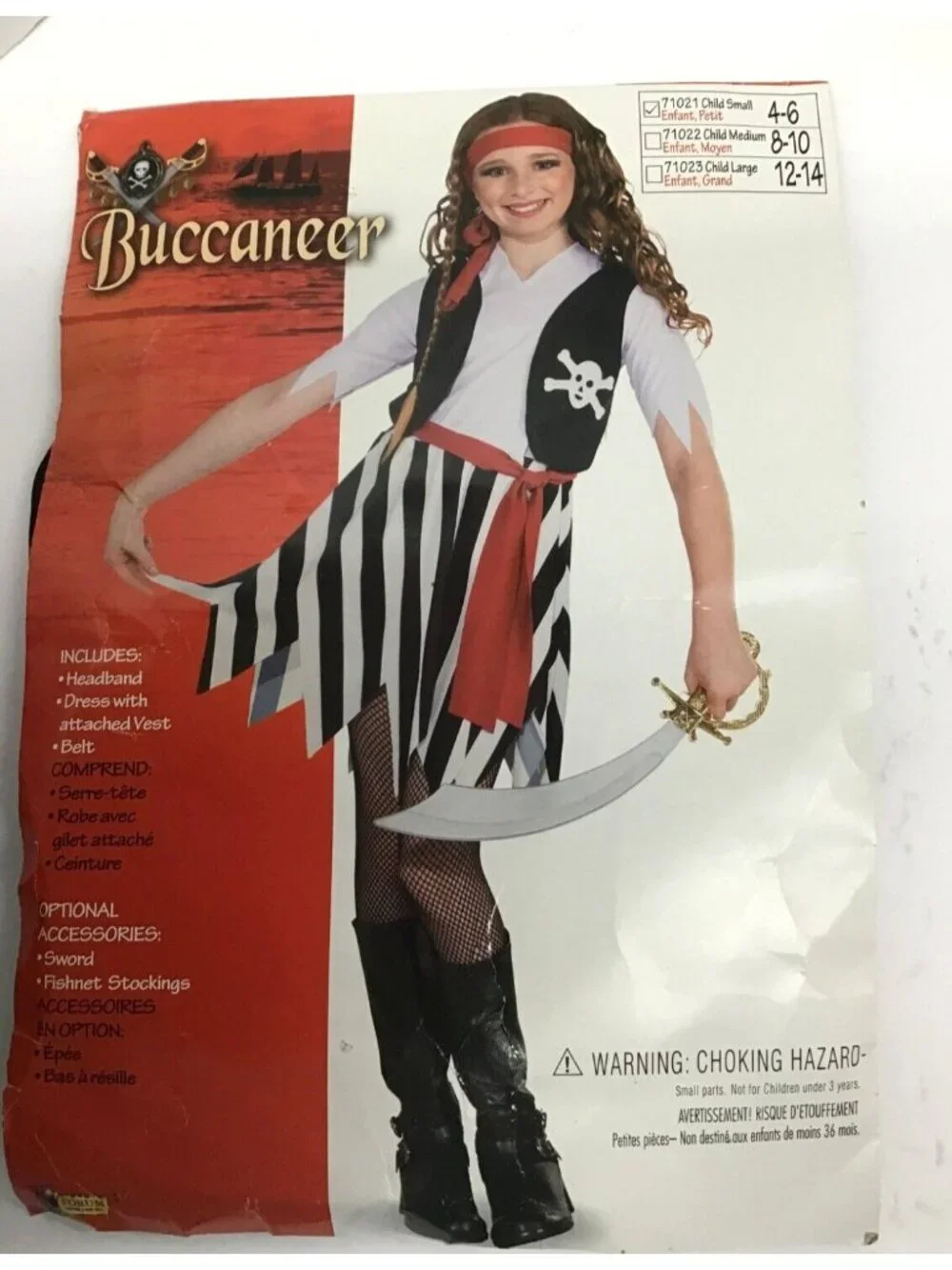 Forum Novelties Buccaneer Pirate Halloween Kids Small Costume